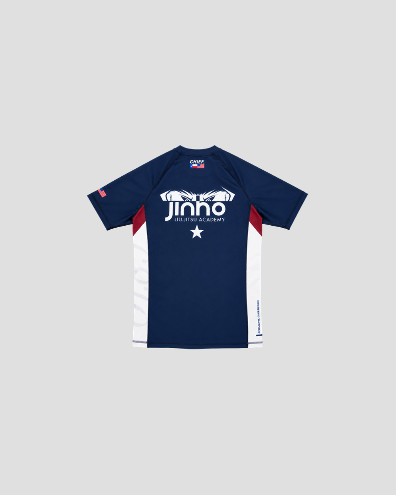 Jinho Academy rash guard, back