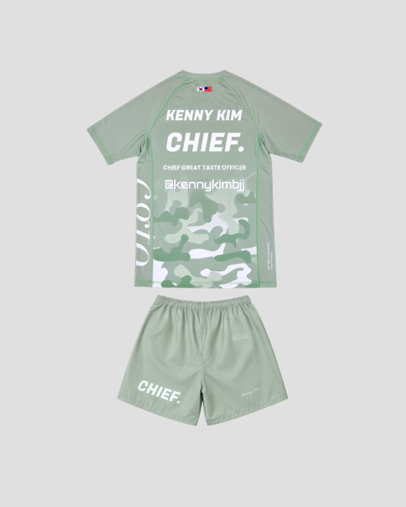 Kenny Kim Academy rash guard, back
